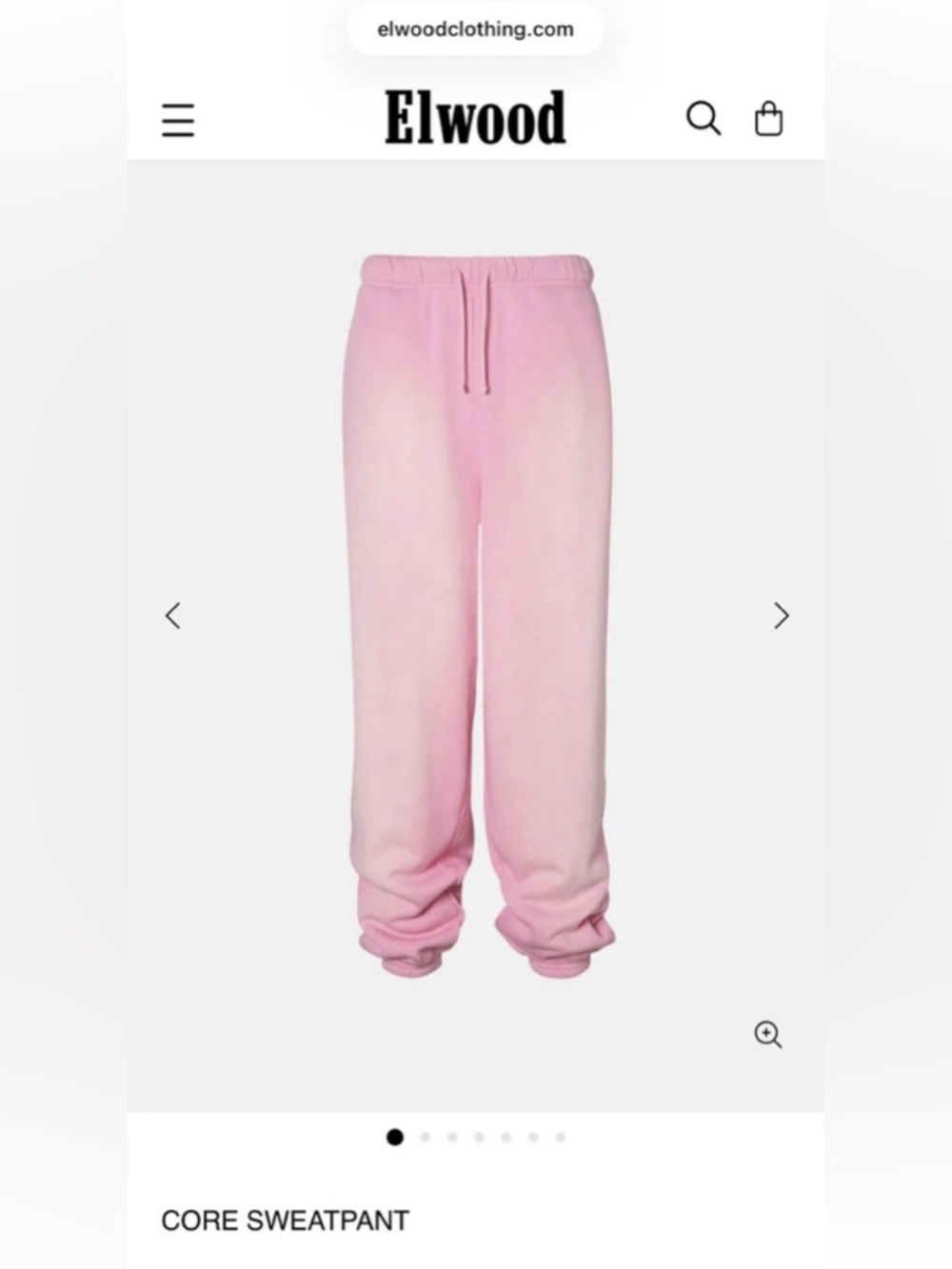 NWT Sold Out Elwood Pink Joggers sweatpants Sz S $80 100% organic cotton